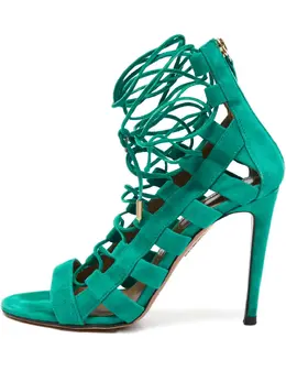 Aquazzura: Зелёные сандалии 