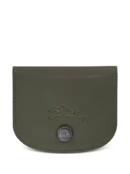 Longchamp: Зелёный картхолдер  Le Pliage
