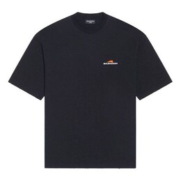 Balenciaga: Чёрная футболка 