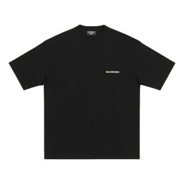 Balenciaga: Чёрная футболка 