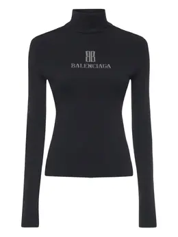 Balenciaga: Чёрный свитер 