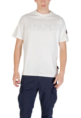 Napapijri: Бежевая футболка 