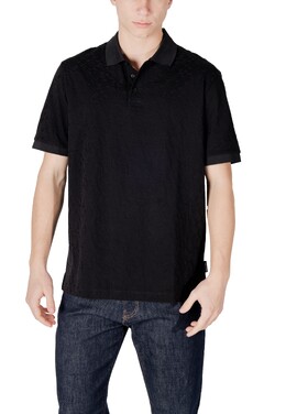 Armani Exchange: Чёрное поло 