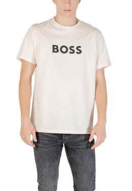 BOSS: Бежевая футболка 