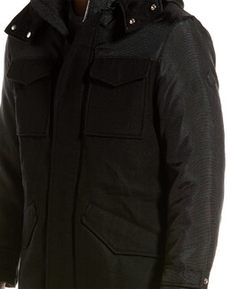 Armani Exchange: Чёрное пальто 