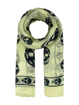 Alexander McQueen: Шарф  Skull с принтом