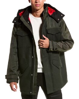 Armani Exchange: Зелёное пальто 