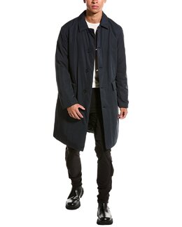 Armani Exchange: Синее пальто 