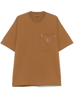Carhartt WIP: Коричневая футболка 