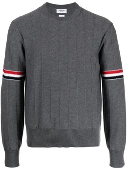 Thom Browne: Серый свитер  RWB