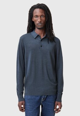 Allsaints: Синий свитер  Mode