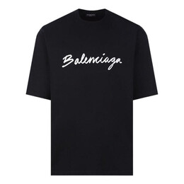 Balenciaga: Чёрная футболка 