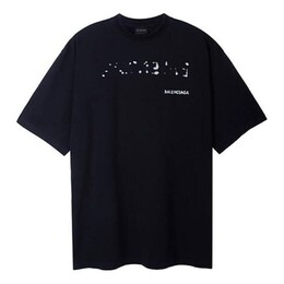 Balenciaga: Чёрная футболка 