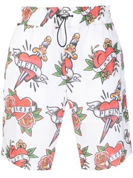 Philipp Plein: Белые шорты  Love