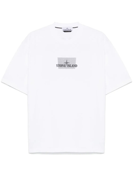 Stone Island: Белая футболка 