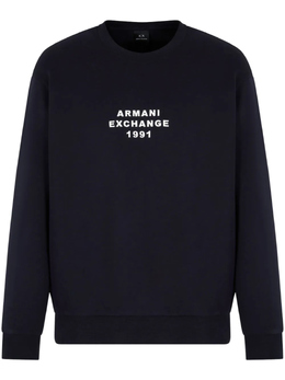 Armani Exchange: Синяя толстовка 