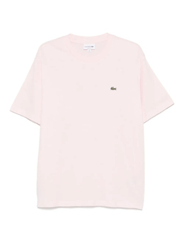 Lacoste: Розовая футболка 