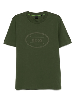 BOSS: Зелёная футболка 