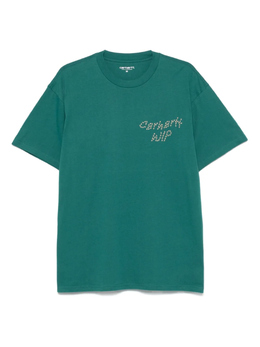 Carhartt WIP: Зелёная футболка 