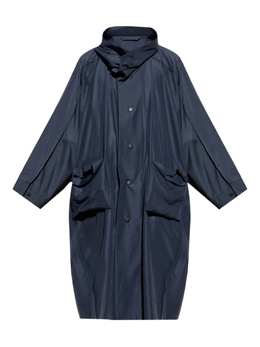 Homme Plissé Issey Miyake: Синее пальто 