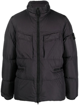 Stone Island: Чёрный пуховик  Compass