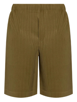 Homme Plissé Issey Miyake: Зелёные шорты 