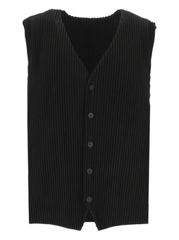 Homme Plissé Issey Miyake: Чёрный жилет 