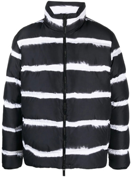 Moncler: Пуховик в полоску 