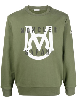 Moncler: Зелёная толстовка 