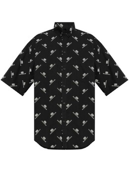 Balenciaga: Чёрная рубашка 