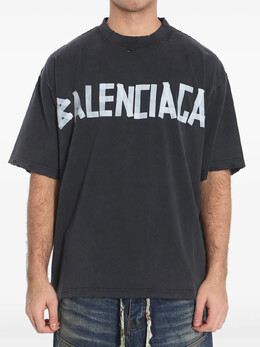 Balenciaga: Чёрная футболка 