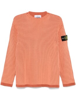 Stone Island: Оранжевый свитер  Compass