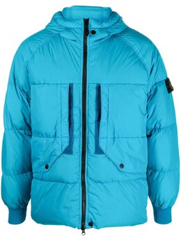 Stone Island: Синий пуховик  Compass