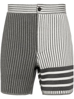 Thom Browne: Серые шорты  4-Bar