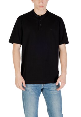 Armani Exchange: Чёрное поло 