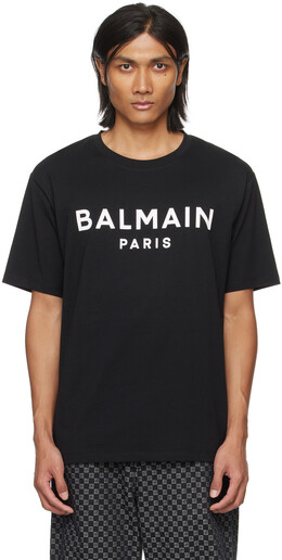 Balmain: Чёрная футболка 
