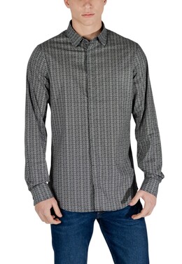 Armani Exchange: Чёрная рубашка 