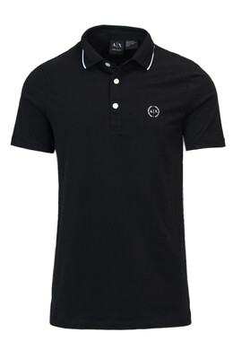 Armani Exchange: Чёрное поло 