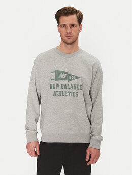 New Balance: Серая толстовка 