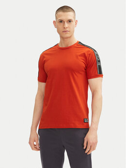 EA7 Emporio Armani: Оранжевая футболка 