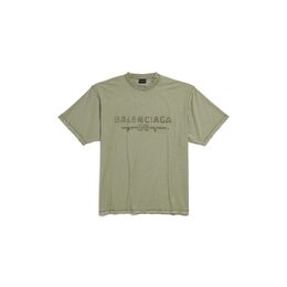 Balenciaga: Зелёная футболка 