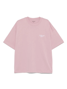 Carhartt WIP: Розовая футболка  Script