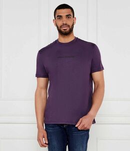 Armani Exchange: Фиолетовая футболка 
