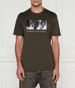 Armani Exchange: Футболка цвета хаки 