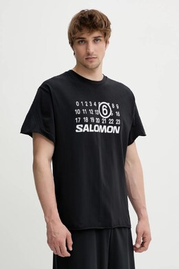MM6 Maison Margiela: Чёрная футболка 