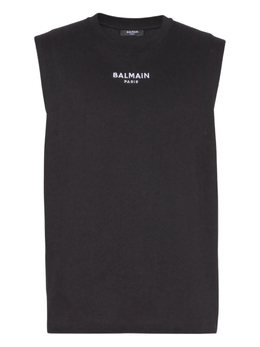 Balmain: Чёрная футболка 