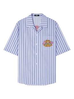 Versace: Синяя рубашка 