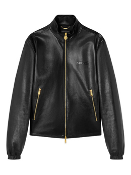 Versace: Кожаная куртка 