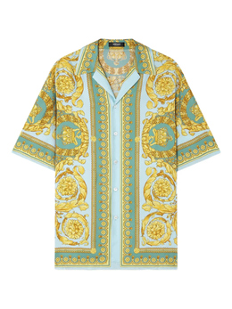 Versace: Рубашка  Barocco с коротким рукавом