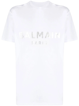 Balmain: Белая футболка 